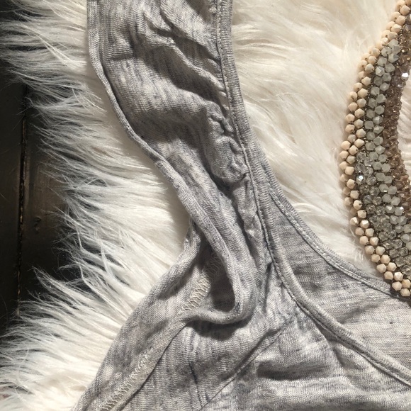 Express Heathered Grey Ruffle Tank - Picture 5 of 5